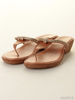 【ITALIAN SHOEMAKERS】2色メッシュトングサンダル/ゴールド