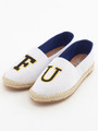 【JEFFREY CAMPBELL FOR ROSE BUD】FU LETTERED ESPADRILLE/WHITE