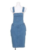 【ROSE BUD】OVER ALL SKIRT/INDIGO BLEACH