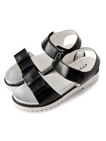 【TRALALA】エナメルコンフォートサンダル/ブラック