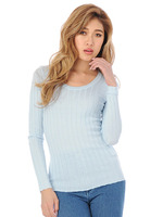 シンプルリブニットトップス/PINK