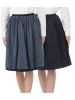 ストライプチュールリバーシブルスカート/カーキ(327)