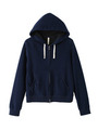 ダブルジップ裏毛フードパーカ/ネイビー系(093)