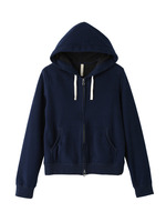 ダブルジップ裏毛フードパーカ/ネイビー系(093)