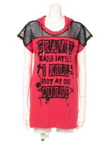 チュール切り替えフードプルオーバー/オフホワイト