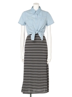 デニムS＋BD OPアンサンブル/スカイブルー