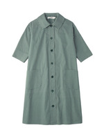 ドット柄五分袖シャツワンピース/ネイビー(193)