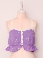 フラミンゴ＆パームビスチェトップ/OFF WHITE