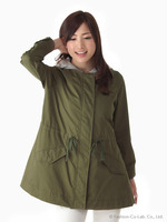フレアーモッズコート/カーキ