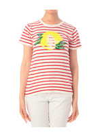 レモンボーダーニットプルオーバー/レッド系(362)