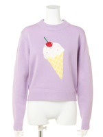 ICECREAM KNIT TOPS/BLACK