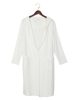 JCBB フード付きロングカーデ2/White