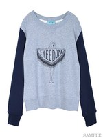 ＦＲＥＥＤＯＭ裏毛ロゴＴＯＰＳ/杢グレー×ダークネイビー