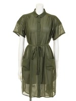 スマイルシャツワンピース/カーキ