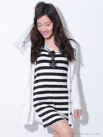 【O】ダブルケーブルロングカーデ/BLUE