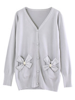 パールリボンカーデ/ライトグレー