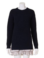 異素材レイヤードワンピース/GRN