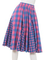 BLOCK CHECK MIDI SKIRT/PINK×PINK