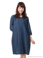 ・デニムサックワンピース/Light Indigo