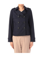 ステンカラーダブルショートコート/ネイビー(093)