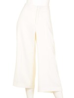 センタープレスワイドクロップドパンツ/ブラック