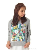 ファンタジーフラワープリントカットソー/ホワイト