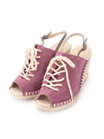 レースアップウエッジサンダル/ライトパープル(081)