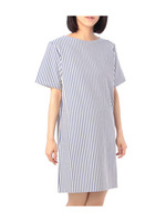 ZAMPA ボートネックストライプニットワンピース/ブルー(392)