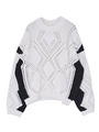 【ELDER】cross color透かしknit TOP/BLK