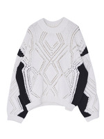 【ELDER】cross color透かしknit TOP/BLK