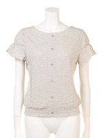 【mystic】ボーダーシャーリングプルオーバー/GRY