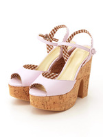 コルクウェッジサンダル/ライラック