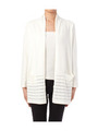 シアーボーダートッパーカーディガン/オフホワイト(003)