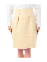 ジャカード織りドット柄タイトスカート/イエロー(432)