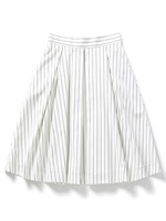 ストライプ タックフレアスカート/ネイビー