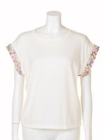 ビジュースリーブTOPS/ホワイト