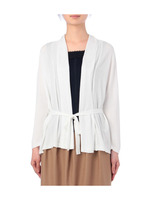 ベルテッドノーボタンニットカーディガン/ライトベージュ(051)