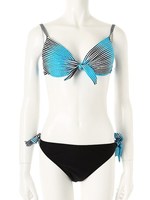 ラインストーンボーダービキニ/ブルー