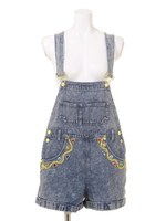 【ANAP】ビジュー付きケミカルサロペ/L.BL