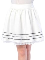 【Tralala】裾リボンラインマリンスカート/イエローグリーン