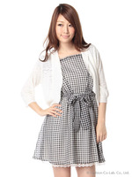 ギンガムオフショルOPボレロSET/ブラック