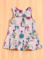 パフュームプリントノースリーブOP/ライトグレ-