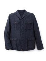 フォギーダイリネンヘリンボンブルゾン/ブルー系(092)