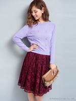 レースフレアスカート/オフホワイト