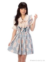 【LIZ LISA】☆LIZ LISA×My Melody☆キュンキュン☆ギンガム花柄ジャンスカ/ネイビー