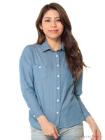 【dazzlin】シンプルシャツ/ブルー