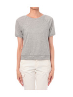 シフォン切り替え裏毛カットソー/グレー系(012)