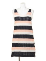 ボーダーニットワンピース/ピンク