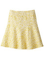 [L]ジャカードレオパード柄サーキュラースカート/イエロー系(432)