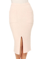 【dazzlin】リブニットタイトスカート/ピンク